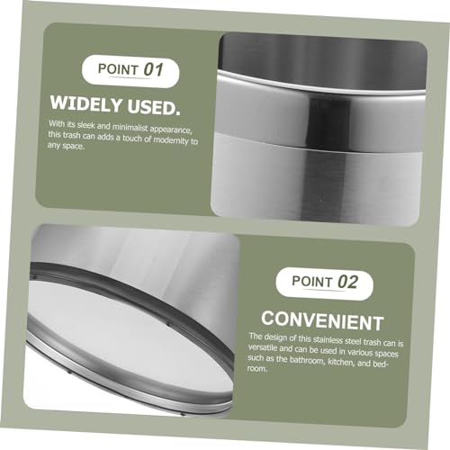 Caneca de basura de acero inoxidable para baño y hogar miniatura 2