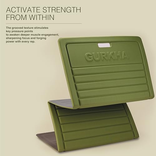 Image of 13mm GURKHA Foldable Performance Yoga Mat for Men & Women | Non-Slip, India's First Foldable Extra-Cushioned Mat for Yoga, Pilates, HIIT & Floor Workouts | Portable, Durable & Lightweight Fitness Mat - Deep Forest (Green) | 6ft X 2ft