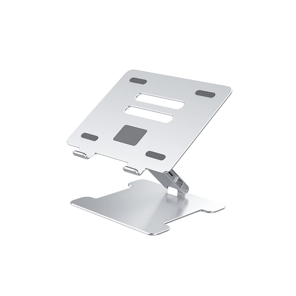 Soporte para ordenador portátil con divisor USB y base de aluminio gris plata