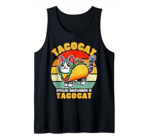 Retro Tacocat Spelled Backwards Is Taco Cat Hombres Mujeres Niños Camiseta sin Mangas