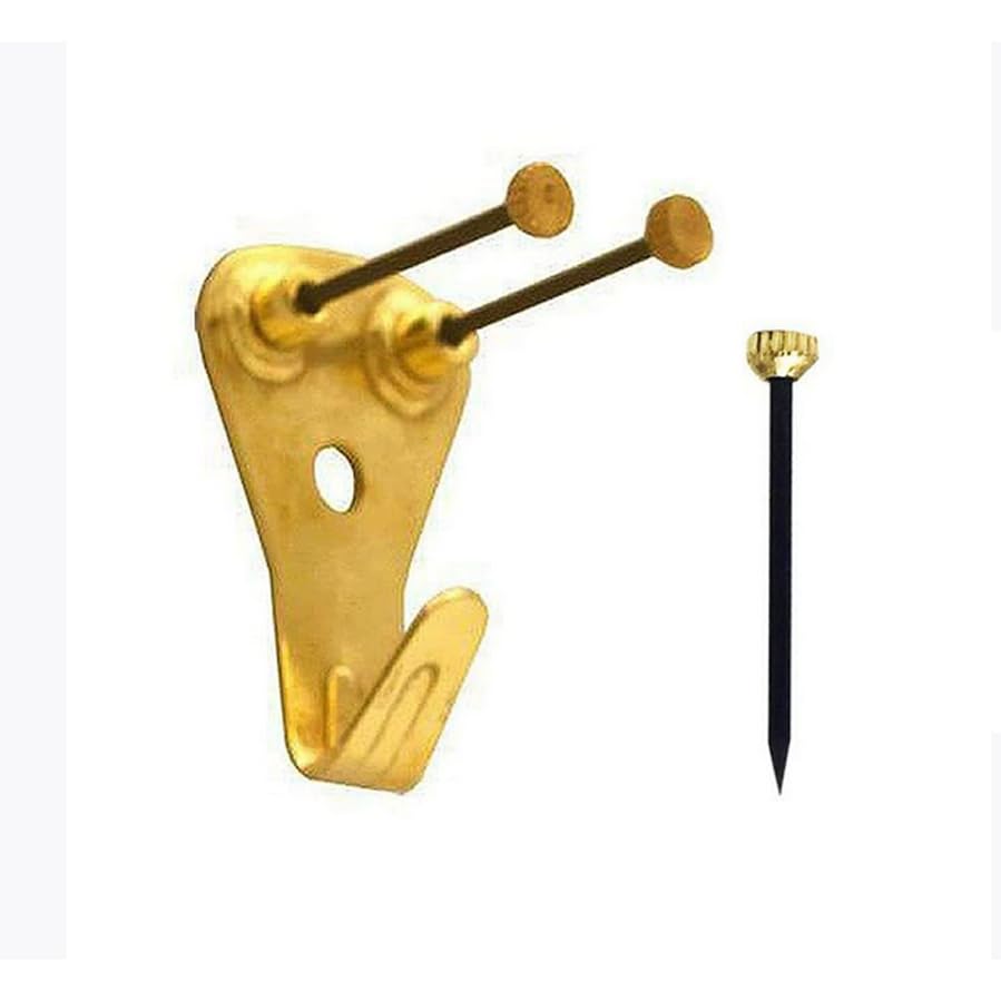 Image of 10 Sets Heavy Duty Picture Hangers Kit with Nails Professional Picture Hooks Hangers, 50lb Wall Hangers, Wall Hanging Kit for Drywall /Wooden Office Pictures, Clock, Mirror