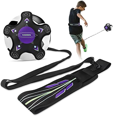 Kabibin Soccer Training Equipment, Volleyball Trainer for Kids Adults,Solo Soccer Practice Equipment Kick Throw,with Adjustable Soccer Trainer Belt