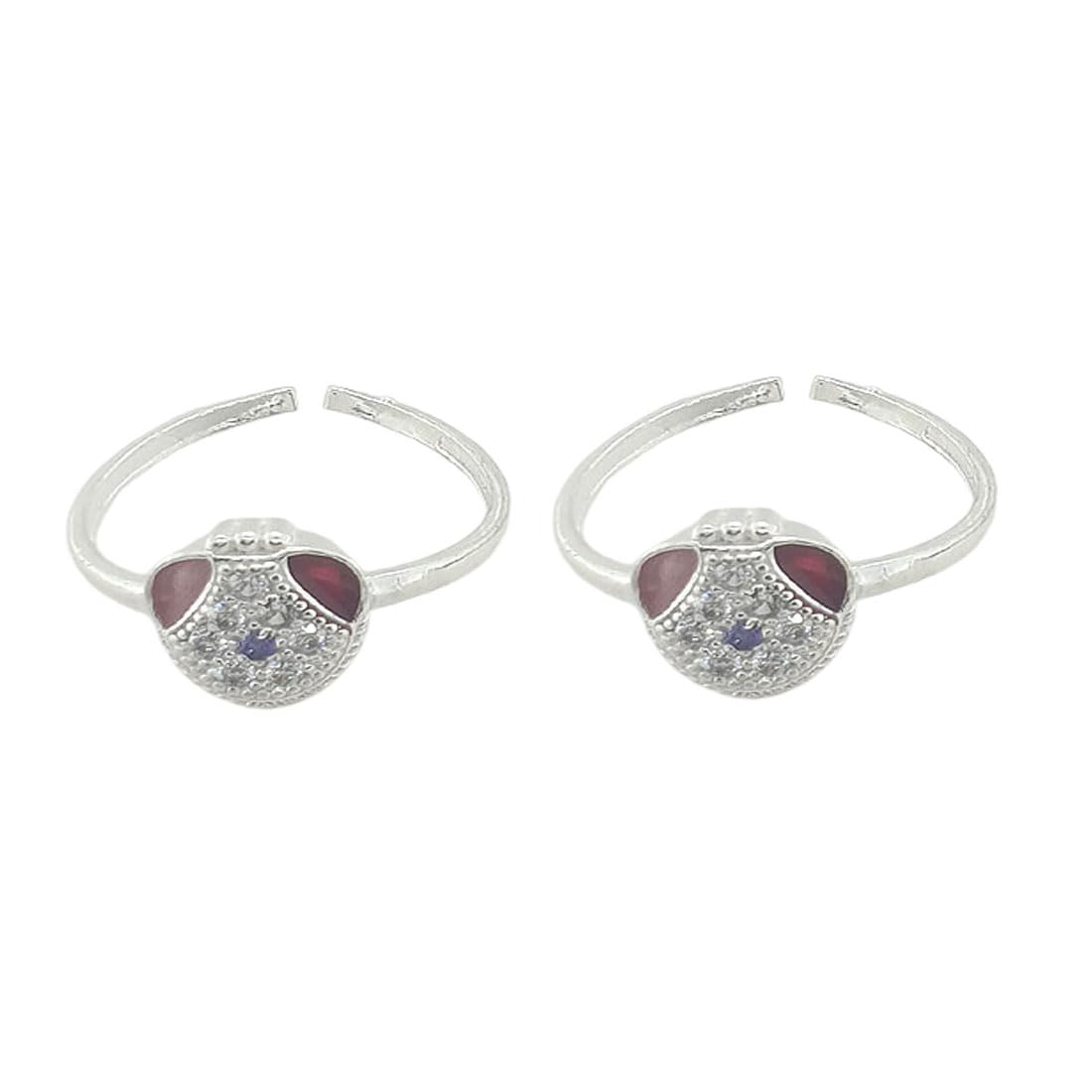 sahiba gems Pure Silver/Chandi Light Weight Toe Rings/Chutki with Zircon Stone Cz For Women ~ Pack in 2 Pieces-picture-46