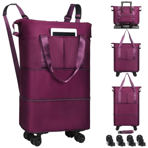 VOOWO Expandable Rolling Duffle Bag