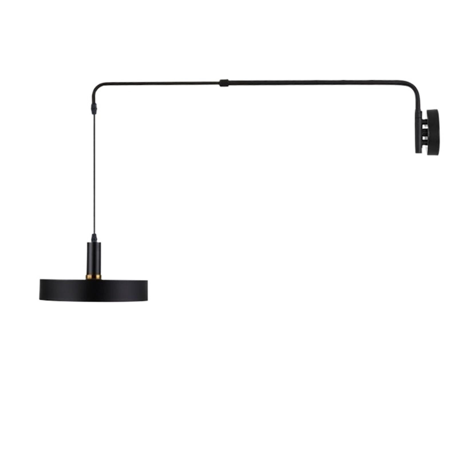 Lámpara de pared extensible con brazo oscilante negro de metal para lectura