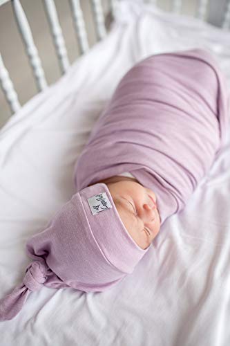 Image of Copper Pearl Baby Beanie Hat Top Knot Stretchy Soft Lily
