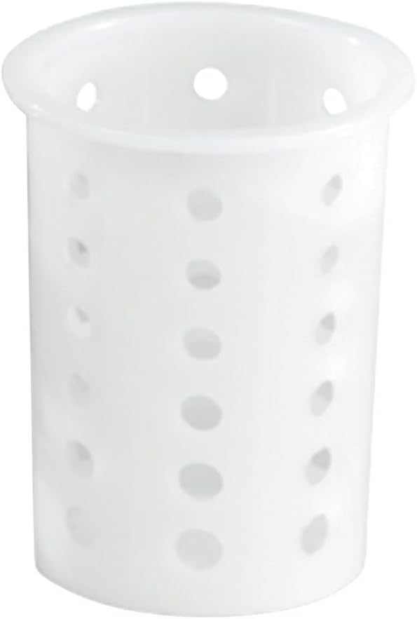 Vollrath Round Perforated White Plastic Flatware Cylinder