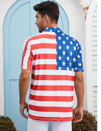 Mens Polo Shirts Short Sleeve Print Golf Shirts Gifts for Men2