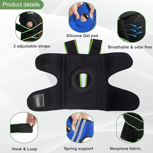 Image of Wonder Care Compression Knee Support with Side Stabilizers & Patella Gel Ring, Adjustable Knee Brace for Joint Pain Relief, Arthritis, Knee Pain, ACL Tear, MCL Tear, Meniscus Tear (Special,1Unit)
