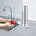 Stainless Steel Faucet Mount Water Filter, 304 Food-Grade Countertop Purifier for Kitchen Tap, 1-Stage Carbon Filter Reduces Chlorine & Odor, Tool-Free Install, Fits Round Faucets, 1 Filter Included
