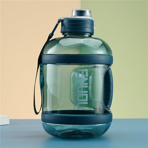 Grande bouteille d'eau 1600ml avec paille et marqueur de temps gourde dark blue sans BPA