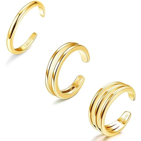 ADRAMATA 14K Gold Filled Adjustable Toe Rings Set Cover