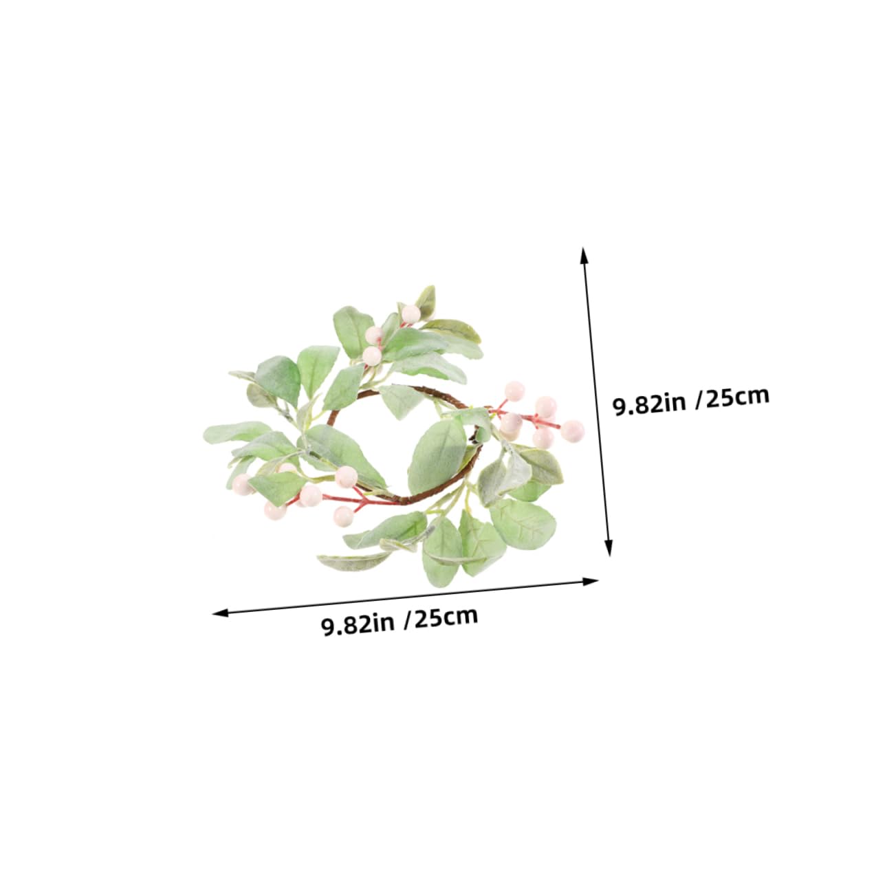 GRIRIW Candle Ring Greenery Wreath Realistic Faux Floral Pillar Candle Holder Christmas Decor Festive Home Accessory