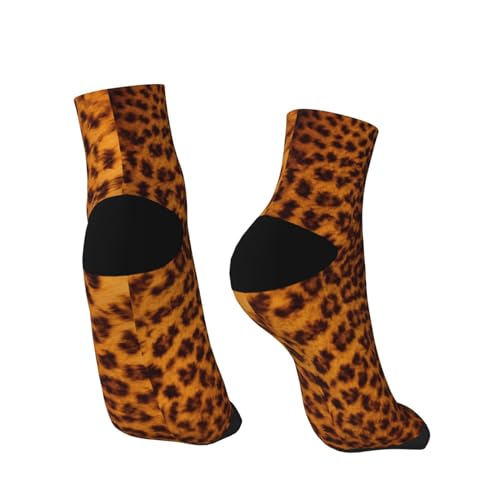 Orange Tiger Stripes Fur Metallic Animal Print Quarter Athletic Socks For Men Women Sneaker Socks2