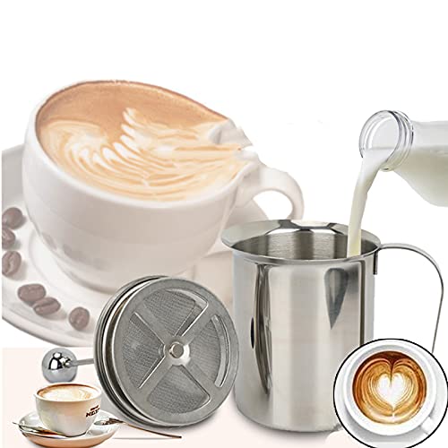 Handmatige Roestvrijstalen Melkopschuimer Handmatig Melkschuim Melkopschuimer Melkschuim Cappuccino 1 Set… - Afbeelding 6