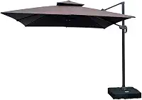 Ombrelone Guarda Sol Java Aluminio Marrom Café 2,5 x 2,5 C/Base 100L