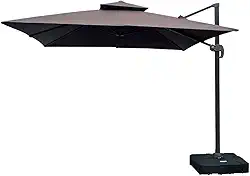 Ombrelone Guarda Sol Java Aluminio Marrom Café 2,5 x 2,5 C/Base 100L