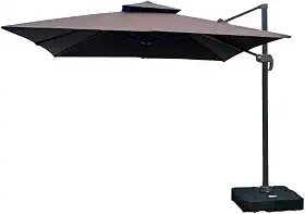 Ombrelone Guarda Sol Java Aluminio Marrom Café 2,5 x 2,5 C/Base 100L