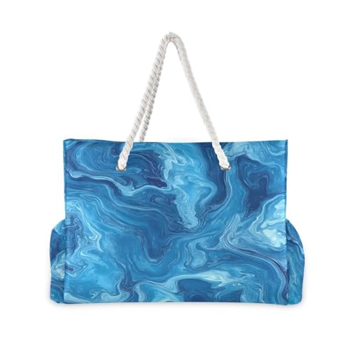 Women Large Beach Bag Blue Pigment Travel Tote Bags for Gym Sport Shoulder Bag2