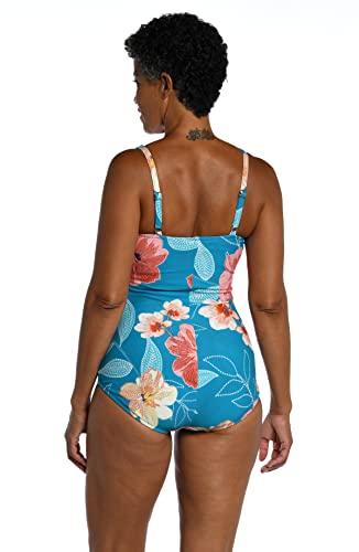 Shirred Front Surplice One Piece Swimsuit2