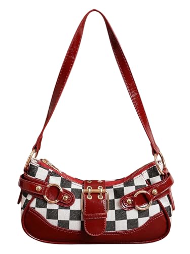 Image of GORGLITTER Women's Y2k Shoulder Bag Buckle Western Vintage Hobo Pu Leather Handbags with Coin Purse