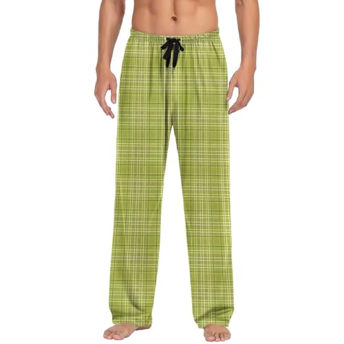 Campbell Men’s Plaid Pajama Pants Elastic Waist Loose Comfy Pjs Bottoms Straight Checkered Lounge Sweatpantswith Pockets4