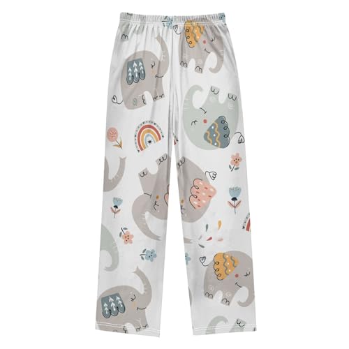 Cute Elephants Boys Pants Boys Athletic Pants Long Pant for Boy with Pockets Wide-Leg Size 6-14Y2