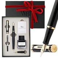 黒い万年筆 ゴールド装飾 Amazon | ワーズワース＆ブラック万年筆セット、18K 追加 極細