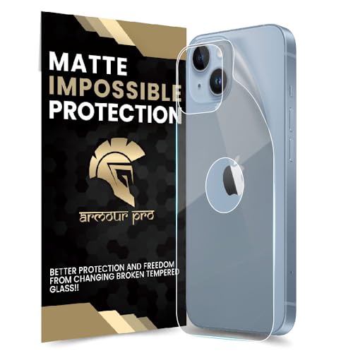 Image of ArmourPro Matte Back Screen Protector for iPhone 14, Premium Ultra Thin TPU Back Membrane Guard, Anti-Glare, Bubble-Free, Edge to Edge Coverage, Fingerprint Friendly | 1 Pack
