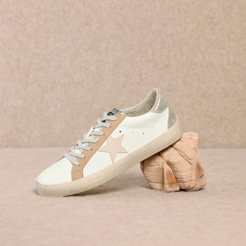 Image of Mi.iM Sofia Women's Low Top Star Sneakers - Fashion Lace-Up Shoes with Cushioned Insole and Rubber Sole