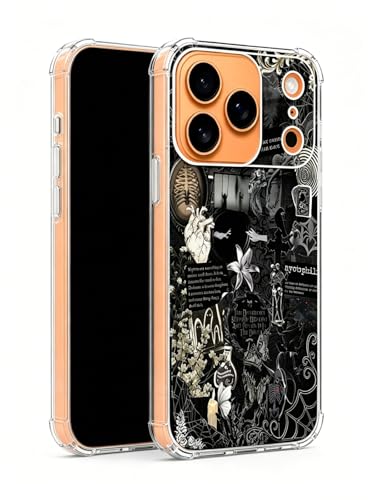 Coque iPhone 17 Pro Dark Academia - Protection esthétique noire en silicone résistant