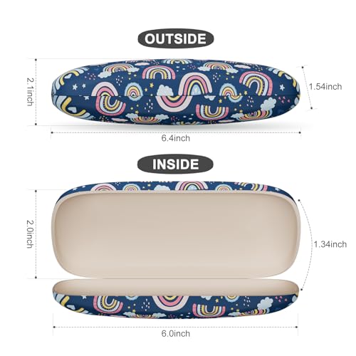 Image of Eyeglasses Case, Portable Hard Shell Protective Case for Glasses, Eyeglass Holder Box for Women with Cleaning Cloth