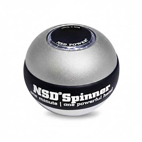 NSD Metallic Titan Spinner Gyro Ball – Grip Strengthener for Forearms, Wrist & Hands – String Start Design, Up to 15,000 RPM – Portable Wrist Trainer & Workout Equipment– For Desk Workers & Athletes