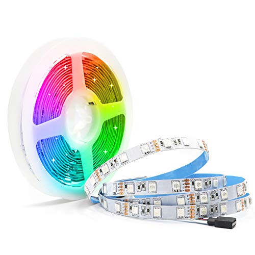 Arotelicht LED Strip,5M,300 LEDs,5050SMD,Lichtstrip,RGB,12V,binnenverlichting voor decoratie, party, keuken, Kerstmis(RGB, slechts 5M Strip, IP20)