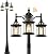 VIANIS Large Outdoor Pendant Light Fixture & Black Dusk to Dawn Outdoor Post Lighting with 3-Head