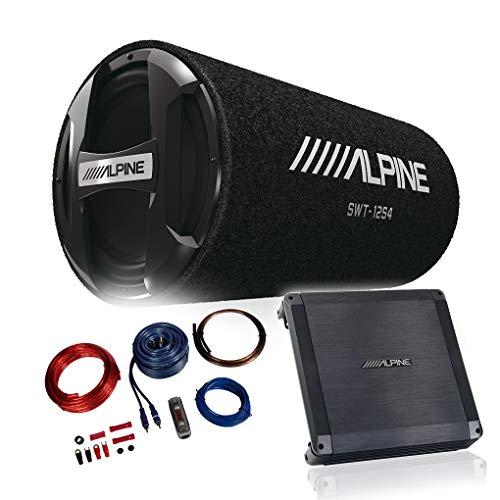 Alpine Basspaket 2-Kanal Endstufe/Verstärker+30cm Subwoofer+Kabel-Set/BBX-T600 + SWT-12S4 + REN10KIT