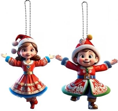 2 Pieces of Fun Couple Christmas Ornaments, can be Used for Holiday Decorations, Bags, Keychains, Family Gatherings, Anniversaries, Halloween and White Elephant Gifts