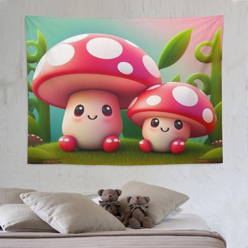 Tapisserie sceau champignon pour habiller un mur vide sans peindre
