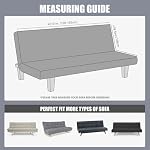 molasofa Leather Like Stretch Futon Slipcover Armless Futon Bed Sofa Cover Furniture Protector with Elastic Bottom, Soft and Washable Futon Cover for Sofa Bed Stay in Place（Medium，Dark Grey） - Image 2
