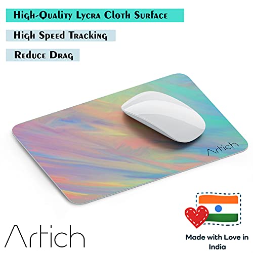 Image of Artich Designer Gaming Mouse Pad for Office Laptop /Computer with Super Soft Non-Slip Rubber Base and Lycra Cloth Surface for Silky Touch Rectangle (Painted Marble)
