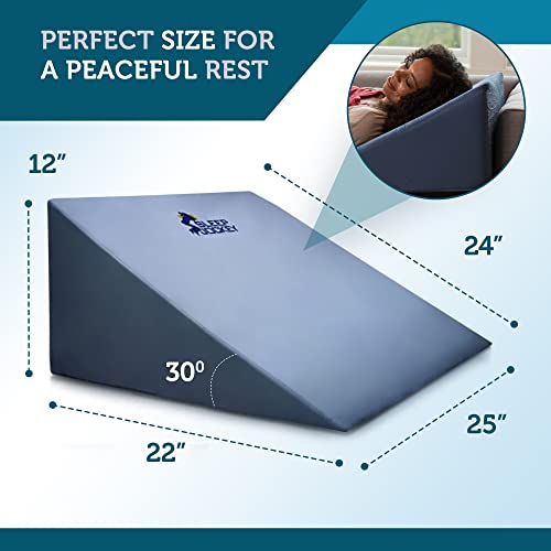 Sleep Jockey Bed Wedge Pillow - Clinical Grade Memory Foam Wedge For Sleeping - Multipurpose Triangle Pillow Wedge For Back Support, Acid Reflux, Anti Snoring, And Reading #TOP1