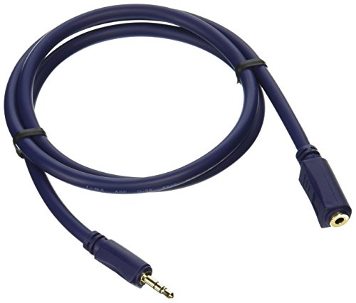 C2G 40607 Velocity 3.5mm M/F Stereo Audio Extension Cable, Blue