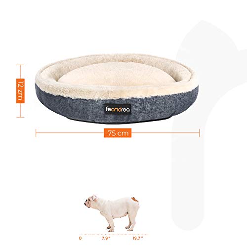 Feandrea Hundebett, Hundekorb, Katzenbett, Donut, Ø 75 cm, dunkelgrau PGW075G01