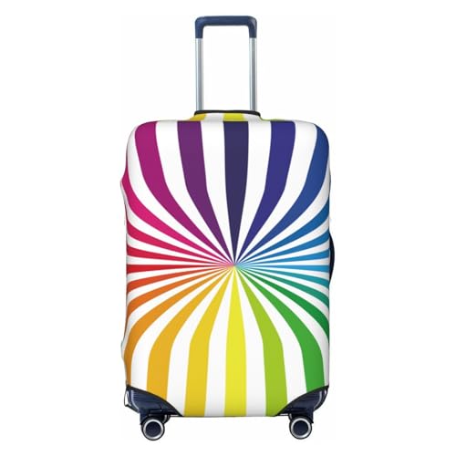 Colorful Rainbow Print Luggage Cover Washable Elasticated Suitcase Covers TSA Approved Stylish Dust and Scratch Resistant Case Protector for Kids and Adults - Main Image