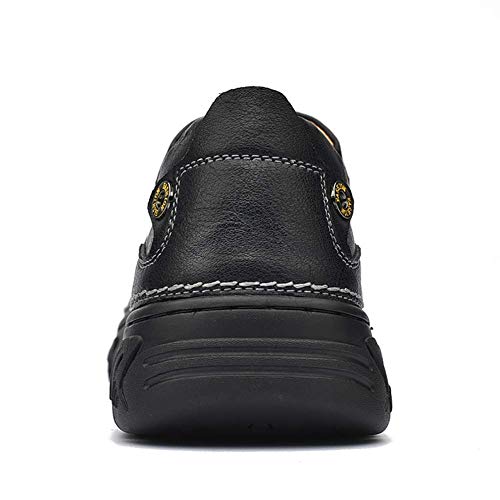 Image of COSIDRAM Men Walking Leather Shoes Sneakers Luxury Casual Slip On Loafers | Durable genuine leather upper, rugged non-slip outsole, suitable for outdoor hiking and daily casual commuting