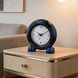 Sveglia a batteria con movimento al quarzo silenzioso e melodie divertenti, design compatto e giocoso per bambini (arancione)