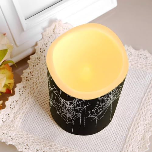 Image of Skeleton LED Flameless Candles with Remote Control | Halloween Flameless Candle Set with Timer, Battery Operated Fake Candles for Kitchen Room Home Decor, 4 Pack
