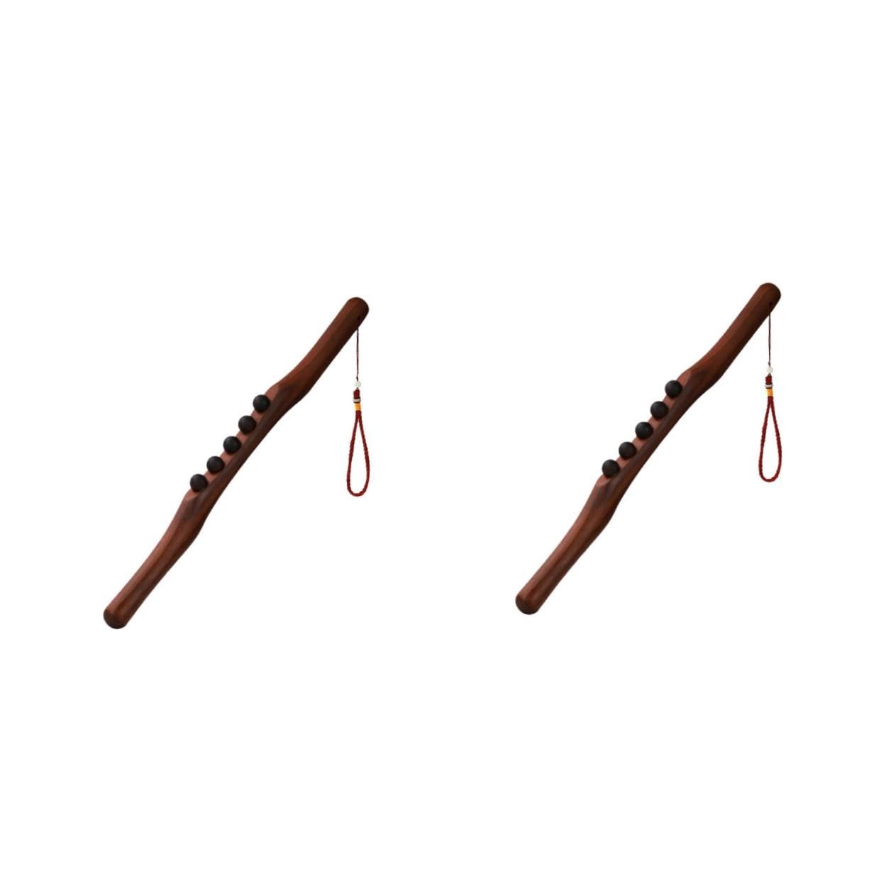 FRCOLOR 2 Piezas Palo De Rodar Palo Para Raspar El Cuerpo Masajeadores De Manos De Masaje De Mano Rodillo De Barra De Corporal adores Manuales Haya Brown