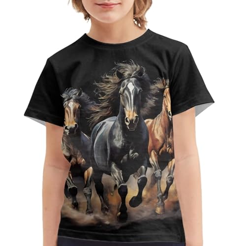 Image of JEOCODY Boys Girls Graphic Tees Funny 3D Printed Short Sleeve T-Shirts 3-16T