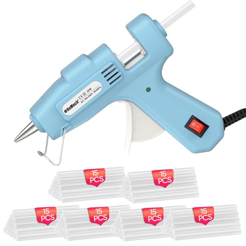Image of ROMECH 20W Mini Hot Glue Gun with 90 Glue Sticks Set, Fast Preheating Hot Glue Gun Kit Heavy Duty Gluegun for Craft, DIY, Repairs (Cyan)